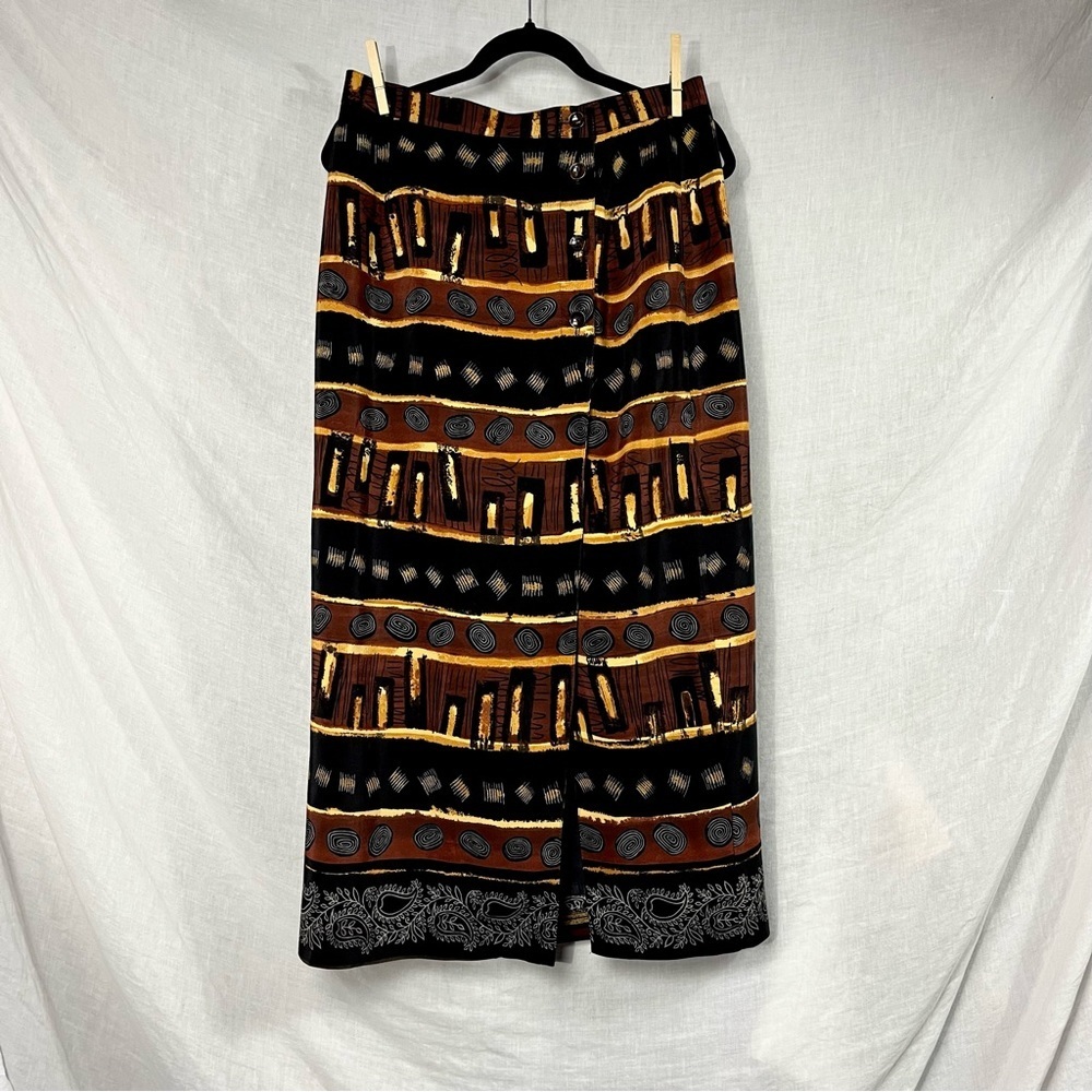 Norton McNaughton Wrap Skirt Vintage 90s Rayon -‎ Womens 12